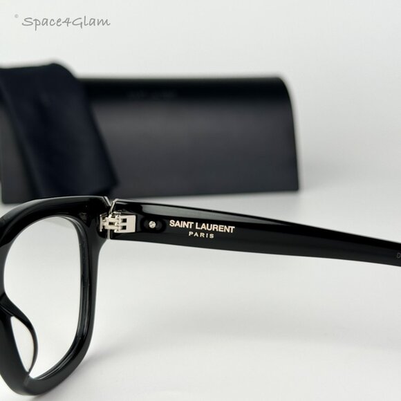 NEW Saint Laurent SLM124 OPT 001 Black Demo Cat Eye Unisex Eyeglasses - Picture 6 of 10